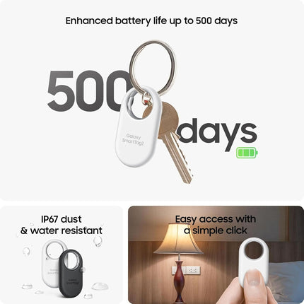 Samsung Galaxy SmartTag2 (1 Pack), Black | Bluetooth Tracker | Compass View | AR Find | IOT Control | Lost Mode