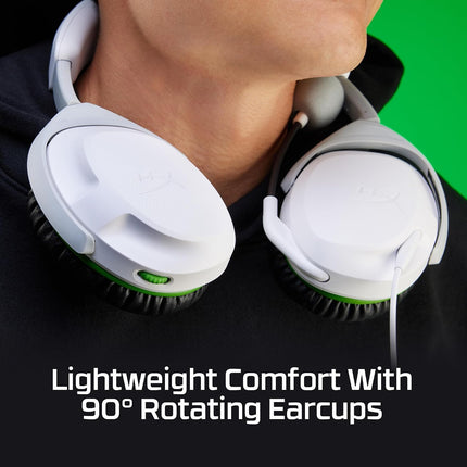 HyperX Cloud Stinger 2,Gaming Headset for Xbox,Lightweight Wired Over Ear Headset with mic, Swivel-to-Mute Function, 50mm Drivers, PC Compatible - White (75X28AA)