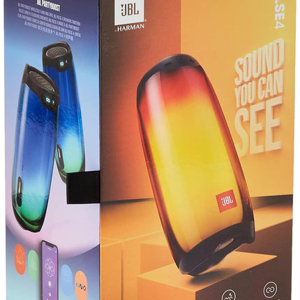 JBL Pulse 4, Wireless Portable Bluetooth Speaker with Customizable Ambient Lightshow, Signature Sound with Bass Radiator, PartyBoost, IPX7 Waterproof & Type C