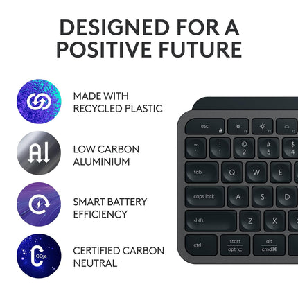 Logitech MX Keys S Combo with Free Adobe Subscription - Performance Wireless Keyboard and Mouse with Palm Rest, Customisable Illumination, Fast Scrolling, Bluetooth, USB C