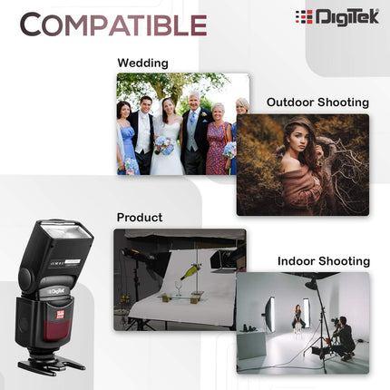 DIGITEK® (DFL-088) Universal Electronic Flash Speedlite for DSLR Cameras Canon Nikon Pentax Olympus with Standard Hot Shoe Mount (Without Trigger)