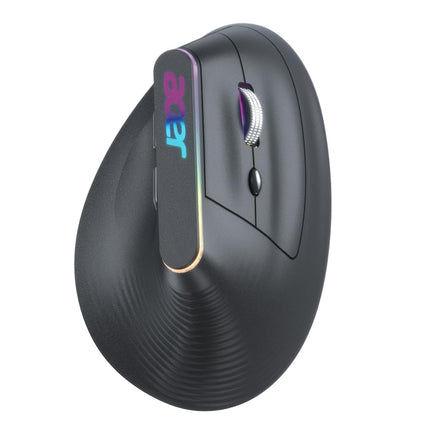 acer Ergo Vertical Wireless Mouse | Silent 6D Buttons & Scroll Wheel | 4 DPI Setting 1200-3200 | 2.4GHz + Bluetooth Dual Mode | Rechargeable 500mAh Battery | ABS I RGB Glow | Ergonomic Design - Unboxify