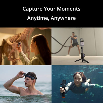 DJI Action 2 Power Combo (128GB) Action Camera with Extended Battery Module, 155° FOV, Magnetic Attachments, Stabilization Technology, Waterproof Camera Ideal