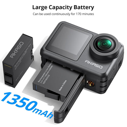 AKASO Brave 7 LE 4K30FPS 20MP WiFi Action Camera with Touch Screen Vlog Camera EIS 2.0 Remote Control 131 Feet Underwater Camera with 2X 1350mAh Batteries