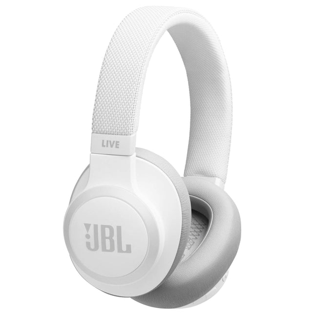 JBL Live 650BTNC, Over Ear Active Noise Cancelling Headphones with Mic, Signature Sound, Quick Charge, Dual Pairing, AUX, Built-in Alexa and Google Assistant (White, Wireless)