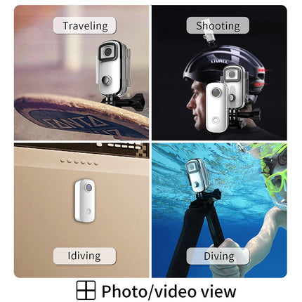 SJCAM C100 1080P 30fps 30M Waterproof Magnetic Body Action Camera, Optical 15MP | WiFi 2.4 GHZ | Micro-USB Port | Landscape Mode | Portrait Mode | Webcam | White