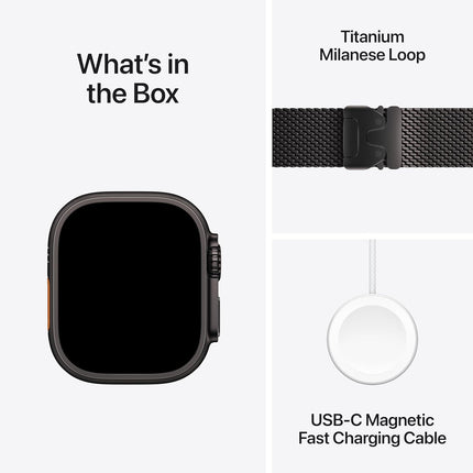 Apple Watch Ultra 2 [GPS + Cellular 49 mm] Smartwatch, Sports Watch with Black Titanium Case with Black Trail Loop - M/L. Fitness Tracker, Precision GPS, Action Button, Carbon Neutral