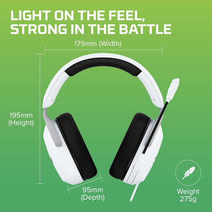 HyperX Cloudx Stinger 2 Core Gaming Headset for Xbox-White (6H9B7Aa),On Ear,Wired Headphones