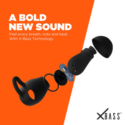 Nu Republic Jaxxbuds Truly Wireless Bluetooth In Ear Earbuds with Mic (Black)