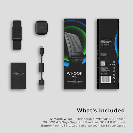 WHOOP 4.0 with 12 Month Subscription- Wearable Health Fitness & Activity Tracker- Continuous Monitoring, Performance Optimization, Heart Rate Tracking, Improve Sleep, Strain, Recovery, Wellness, Black