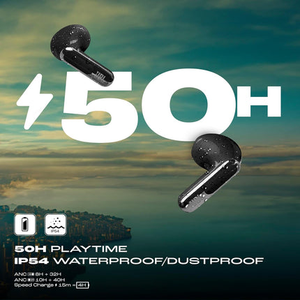 JBL New Launch Live Flex 3 TWS, Hi-Res Audio True ANC Earbuds, Smart Case with Touch Display,50H Playtime,Wireless Charging,6 Mic,Multipoint Connection,Ip55 Proof,Headphones App,Personi-Fi 3.0 (Black)