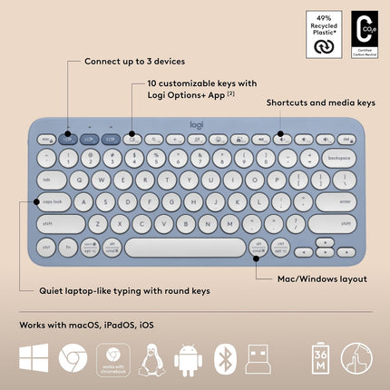 Logitech Pebble 2 Combo - Wireless Keyboard and Mouse