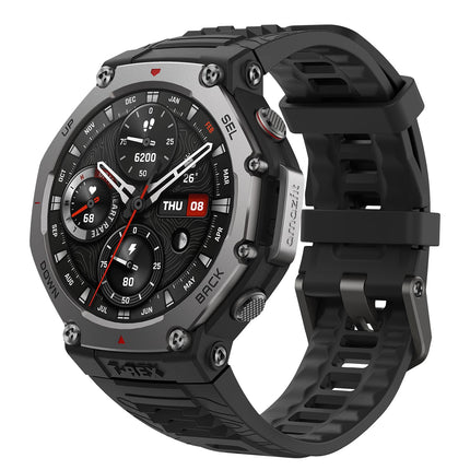 Amazfit T-Rex 3 Outdoor Rugged Military 48mm Smart Watch, Built in GPS, 27 Days Battery Life, Offline Maps, 2000 Nits Brightness, 10 ATM Water Resistance, AI Coach, for iOS & Android (Gray)
