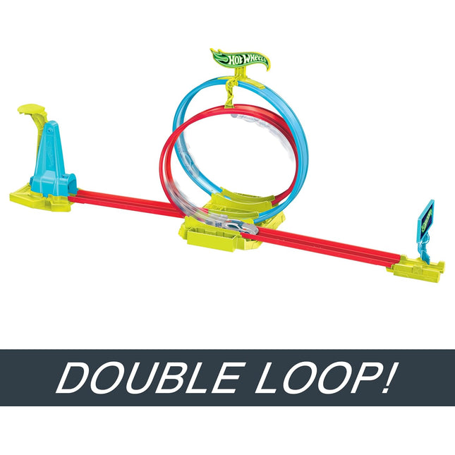 Hot Wheels® Neon Speeders™ Track Set, Laser Stunt Slamway with 1 Hot Wheels® Car, Tri-Colored Track, Connects to Other Sets, Easy Storage