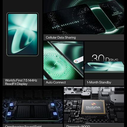 OnePlus Pad 29.49cm (11.61 inch) LCD Display, MediaTek Dimensity 9000, 144HZ Refresh Rate, Dolby Vision Atmos