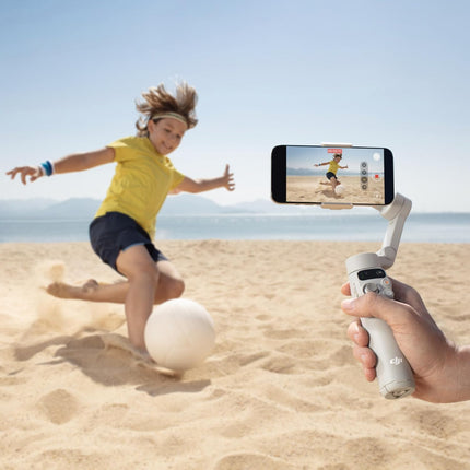 DJI Osmo Mobile 7 Gimbal Stabilizer for iPhone, Android, Built-in Tripod, Ultra-Light, 3-Axis Phone Gimbal,Activetrack 7.0,One-Tap Edit,Phone Charging Vlogging Stabilizer YouTube Video, White