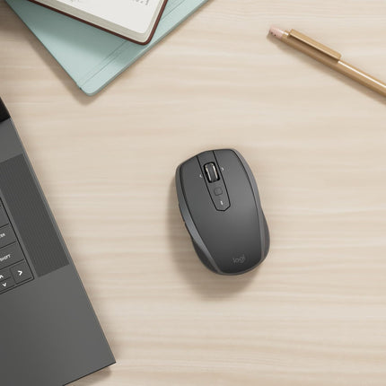 Logitech MX Anywhere 2S Bluetooth Edition Wireless Mouse, Multi-Surface, Hyper-Fast Scrolling, Rechargeable, Portable, Connects Up to 3 Mac/PC Computers - Graphite - Unboxify