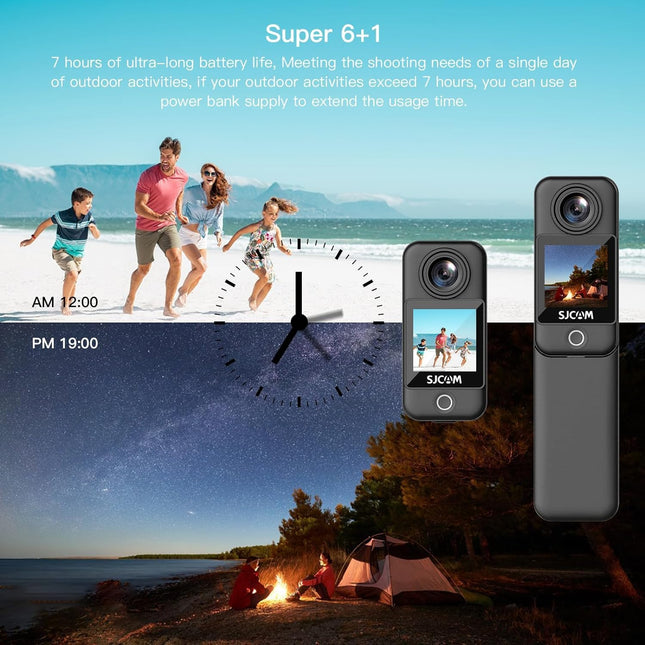 SJCAM C300 4K30fps 20MP Action Camera with Handheld Grip | 6axis gyro, Backup Upto 6 Hours, 1.33in Dual Touch Screen | 2.4G,5G Wi-Fi, Super Night Vision, 30M Waterproof for Live Steaming Vlog | Black