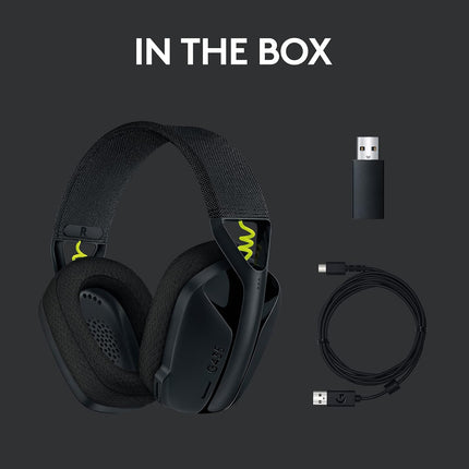 Logitech G435 Light Speed and Lightweight Gaming Bluetooth Wireless Over Ear Headphones with Mic, 18H Battery, Compatible for Dolby Atmos, Pc, Ps4, Ps5, Mobile