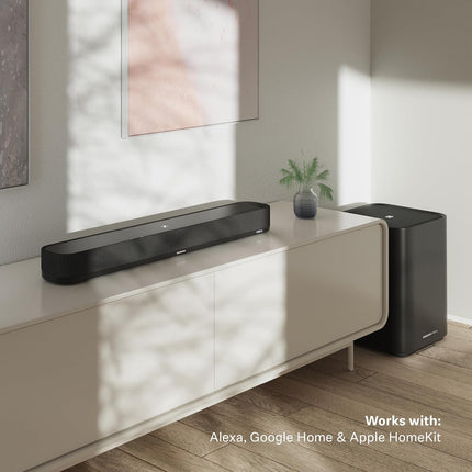 Sennheiser AMBEO Soundbar Mini - Dolby Atmos, 250 Watts Immersive 3D Audio,Room Size up to 250 sq ft, Movies & Music - Multiple Connectivity (Bluetooth, Wi-Fi), Designed in Germany, 2 Yr Warranty