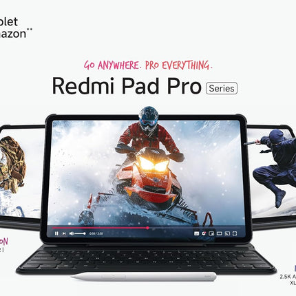 Redmi Pad Pro 5G | Snapdragon 7s Gen 2 | 12.1" Tablet | 33+ Days Standby | 10000mAh | HyperOS | Wi-Fi 6 + 5G