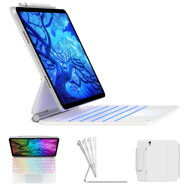 typecase Edge Magic Style Keyboard Case for iPad 11th (A16, 2025) & iPad 10th Gen with Multi Gesture Precision Touchpad & 11-Colors Backlit, Floating Cantilever Stand, Pencil Holder (Pink)