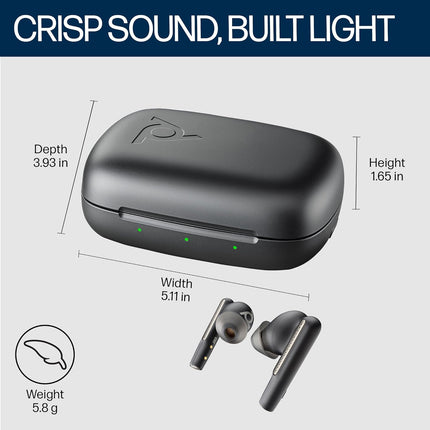 Poly Voyager Free 60 True Wireless Earbuds, in-Ear w/Noise-canceling mic, ANC, Black (BRAND NEW/SEALED)