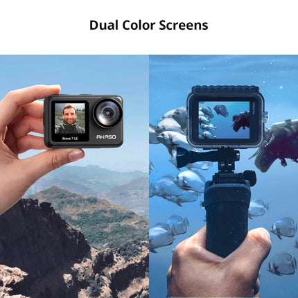 AKASO Brave 7 LE 4K30FPS 20MP WiFi Action Camera with Touch Screen Vlog Camera EIS 2.0 Remote Control 131 Feet Underwater Camera with 2X 1350mAh Batteries