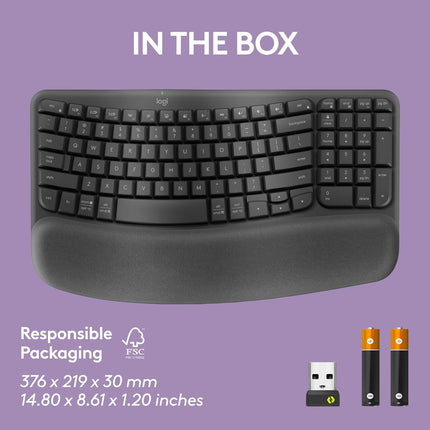 Logitech Wave Keys Wireless Ergonomic Keyboard with Cushioned Palm Rest, Comfortable Natural Typing, Easy-Switch, Bluetooth, Logi Bolt Receiver, for Multi-OS, Windows/Mac - Off White (BRAND NEW/SEALED)