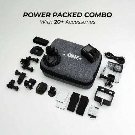 IZI ONE Plus 5K 48MP Action Camera - 6-Axis Gyro Stabilization, 110ft Waterproof, Vlogging, 170° FOV, WiFi, Dual Touch Screen Video Camera, 2X 1350mAh Batteries, Fast C-Type Charge HQ External Mic
