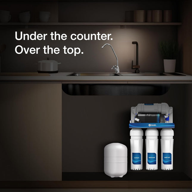 AO Smith X5 Under The Counter/Sink Water Purifier for home with copper | 6-stage Purification | Compact Purifier with high-speed purification