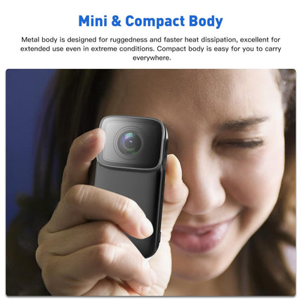 SJCAM C200 Action Camera 4K 24FPS Optical 16MP | Magnetic Body & Hands Free | 6-Axis Gyro Stabilizer | WiFi 2.4 GHZ | Insta Go | Webcam | Video Recording | Mini Vlogging Cam (Black)