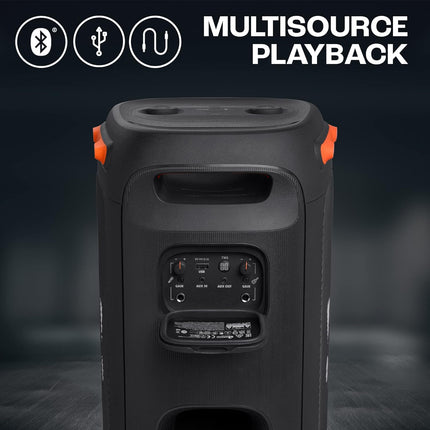 JBL Partybox 110 | Wireless Bluetooth Party Speaker | 160W Monstrous Pro Sound | Dynamic Light Show | Upto 12Hrs Playtime | Built-in Powerbank | Guitar & Mic Support PartyBox App (Black)