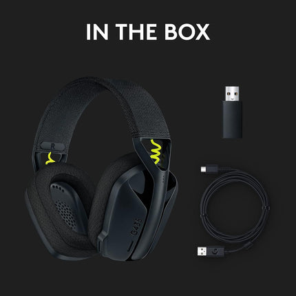 Logitech G435 Light Speed and Lightweight Gaming Bluetooth Wireless Over Ear Headphones with Mic, 18H Battery, Compatible for Dolby Atmos, Pc, Ps4, Ps5, Mobile