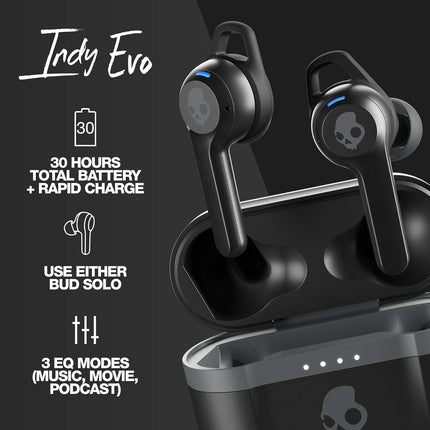Skullcandy Indy Evo Truly Wireless Bluetooth in Ear Earbuds with Mic