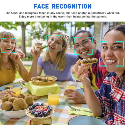 SJCAM C200 Action Camera 4K 24FPS Optical 16MP | Magnetic Body & Hands Free | 6-Axis Gyro Stabilizer | WiFi 2.4 GHZ | Insta Go | Webcam | Video Recording | Mini Vlogging Cam (Black)