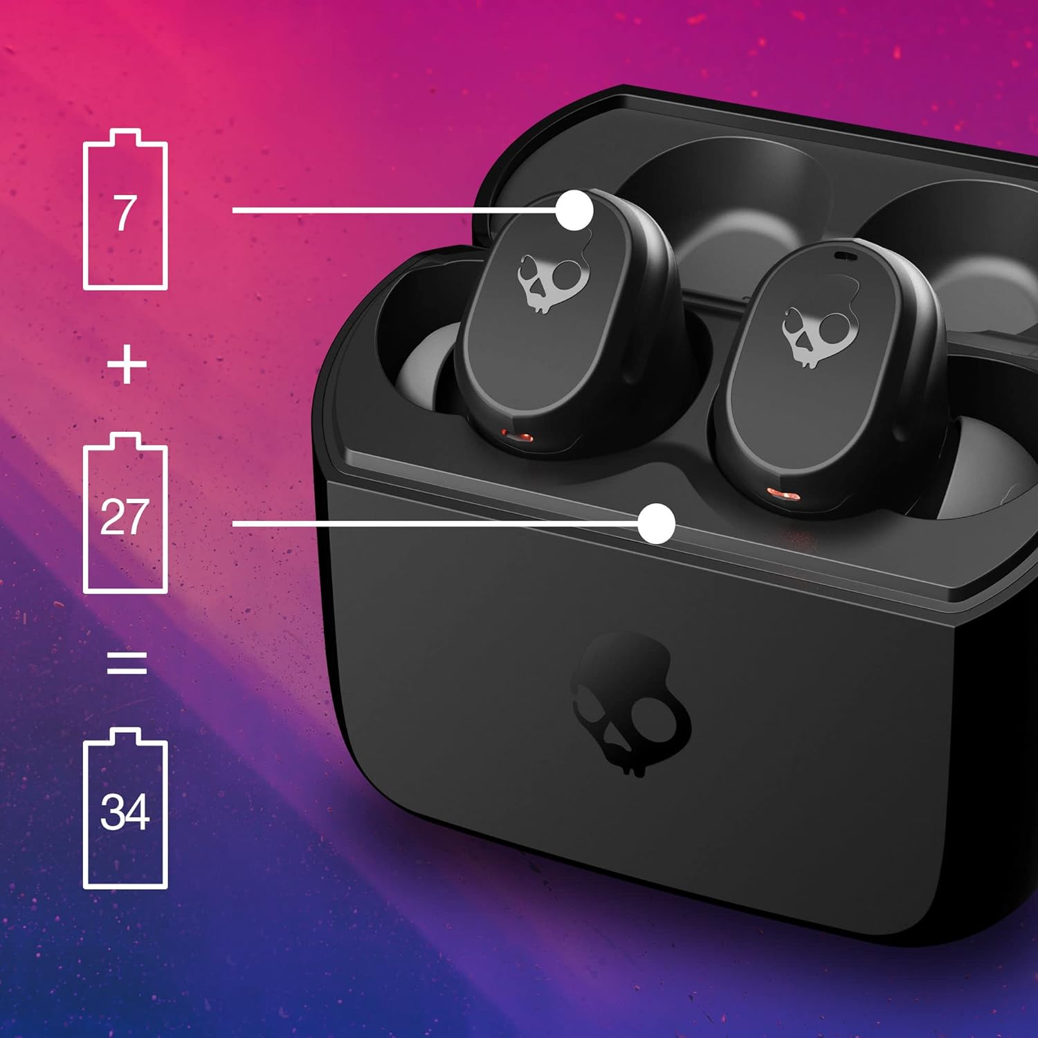 Skullcandy Mod in Ear Wireless Earbuds 34 Hr Battery Microphone Unboxify
