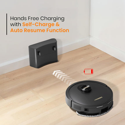Eureka Forbes SmartClean Home Mapping Turbo, 7000Pa HyperSuction Robotic Vacuum Cleaner | LiDAR 3.0 & Quick Home Mapping | Wet Mopping | 3-Hour Run Time | Smart App Control | Voice Control