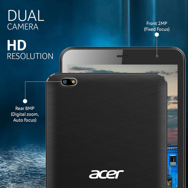 Acer one T4-82L (20.32 cm) 8 Inch Bluetooth Tablet with 3GB RAM and 32 GB EMMC, 4G LTE, Black