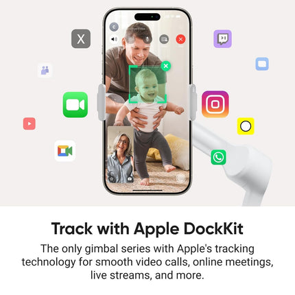 Insta360 Flow 2 Pro - AI Tracking Phone Gimbal, 200+ App Tracking with DockKit, Multi-Person Tracking, 360º Pan Tracking, Built-in Tripod/Selfie Stick, iPhone/Android Portable Stabilizer