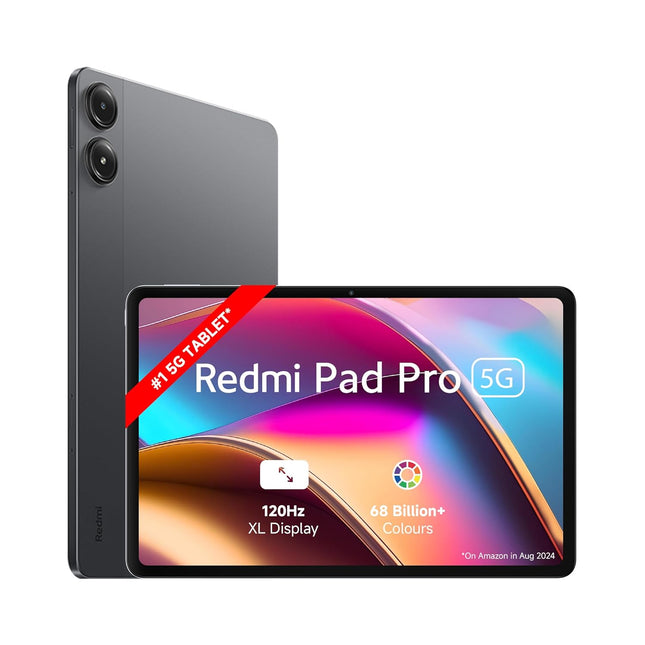 Redmi Pad Pro 5G | Snapdragon 7s Gen 2 | 12.1" Tablet | 33+ Days Standby | 10000mAh | HyperOS | Wi-Fi 6 + 5G