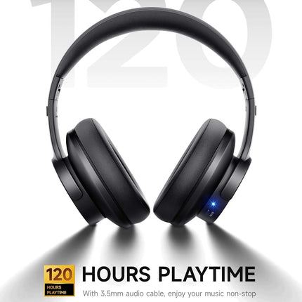 AltaX Space Wireless Over-Ear Bluetooth Headphones | Industry-Leading Sound Quality | Best-in-Class 120H Playtime | 3 EQ Modes, Hands-Free Calls | Touch Controls, Multi-Point Connect (Obsidian Noir) (BRAND NEW/SEALED)