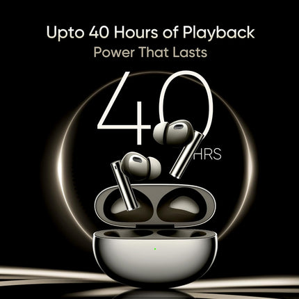 realme in Ear Wireless Buds Air 6 Pro with Dual Drivers (11MM+6MM tweeter), 40 Hrs Play Time,50 Db ANC, Lhdc 5.0, 55Ms Low Latency, 360° Spatial Audio, Ip55 Dust&Water Resistant, Bt V5.3