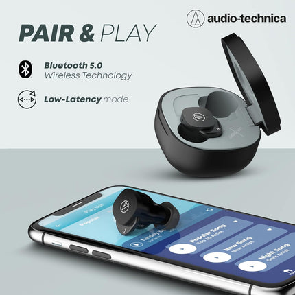 Audio-Technica ATH-SQ1TWBK Wireless Earbuds
