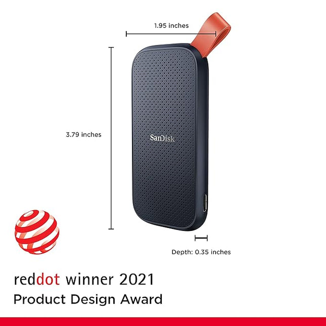 Sandisk 1TB Portable SSD, 800MB/s R, USB 3.2 Gen 2, Rugged SSD with upto 2 meter drop protection, Type-C to Type-A cable