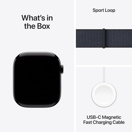 Apple Watch Series 10 [46 mm] Smartwatch with Jet Black Aluminium Case with Ink Sport Loop. Fitness Tracker, ECG App, Always-On Retina Display, Carbon Neutral