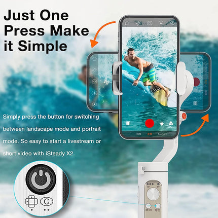 Hohem iSteady X2 3-Axis Gimbal Stabilizer for Smartphone - Handheld Phone Gimbal