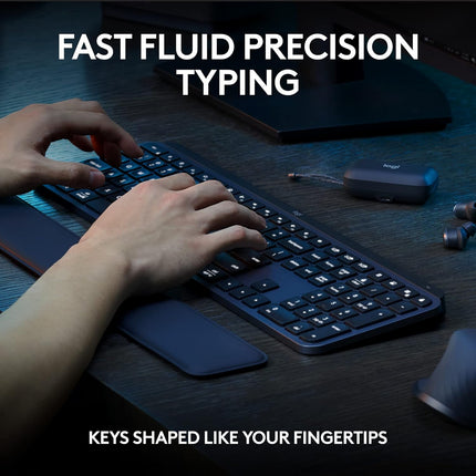 Logitech MX Keys S Combo with Free Adobe Subscription - Performance Wireless Keyboard and Mouse with Palm Rest, Customisable Illumination, Fast Scrolling, Bluetooth, USB C