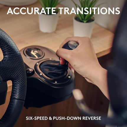Logitech G Driving Force Racing Wheels Shifter for G29, G920 & G923, 6 Speed, Push Down Reverse Gear, Steel and Leather Construction for PC - Black