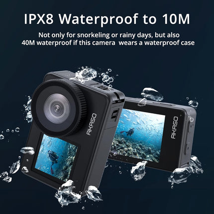 AKASO Brave 7 4K30FPS 20MP WiFi Action Camera with Touch Screen IPX8 33FT Waterproof Camera EIS 2.0 Zoom Support